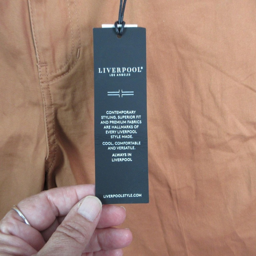 Liverpool Pants Womens 10 Orange Chino Wide Leg Relaxed Pockets 31x27.5* NWT - Picture 9 of 16